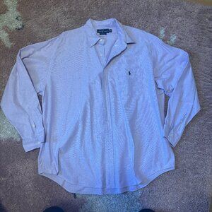 Vtg Ralph Lauren Shirt Mens Sz XL Lavender Purple Button-Down Dress Big Shirt